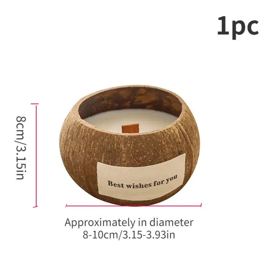 1pc Natural Coconut Shell Coconut Scented Candles, Soy Wax Aromatherapy Scented Candles, Table Ornaments, Home Decors Candle