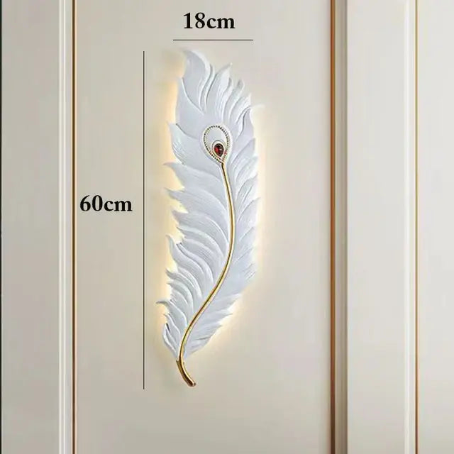 Modern Feather Resin Wall Lamps LED Wall Sconces Bedroom Bedside Living Room Background Wall Hallway Home Decor Indoor Lighting