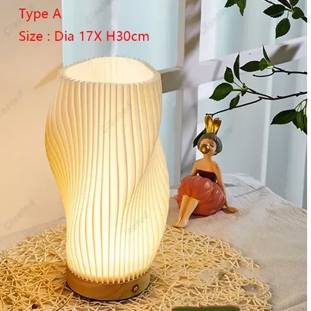 7W Wood Table Lamp For Bedroom USB Rechargeable Bedside Lamp Stepless Dimmable LED Desk Light Home Christmas Decoration