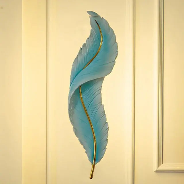 Modern Feather Resin Wall Lamps LED Wall Sconces Bedroom Bedside Living Room Background Wall Hallway Home Decor Indoor Lighting