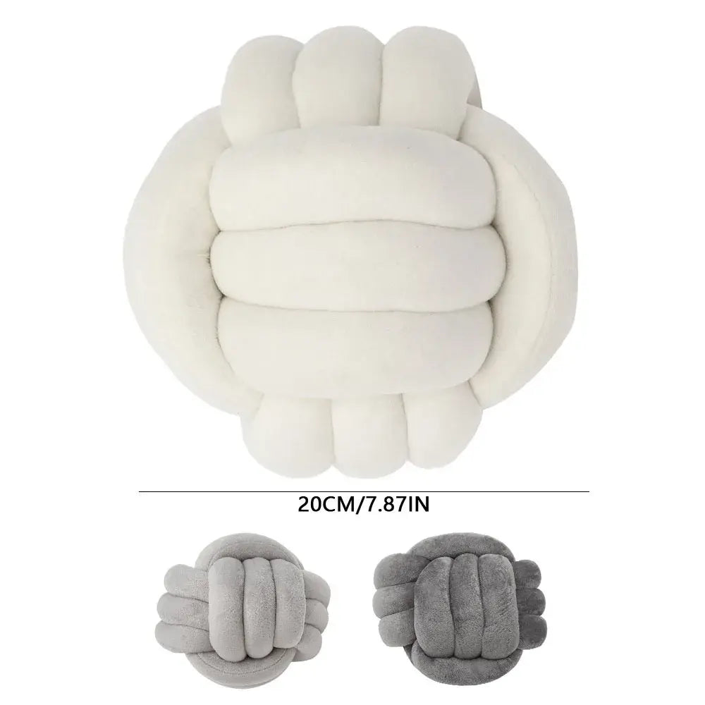 Warm Nordic Style Round Pillow Cushion Velvet Knotted Cushion Solid Baby Rest Sleep Dolls Stuffed Kid Adult Bedroom Decor