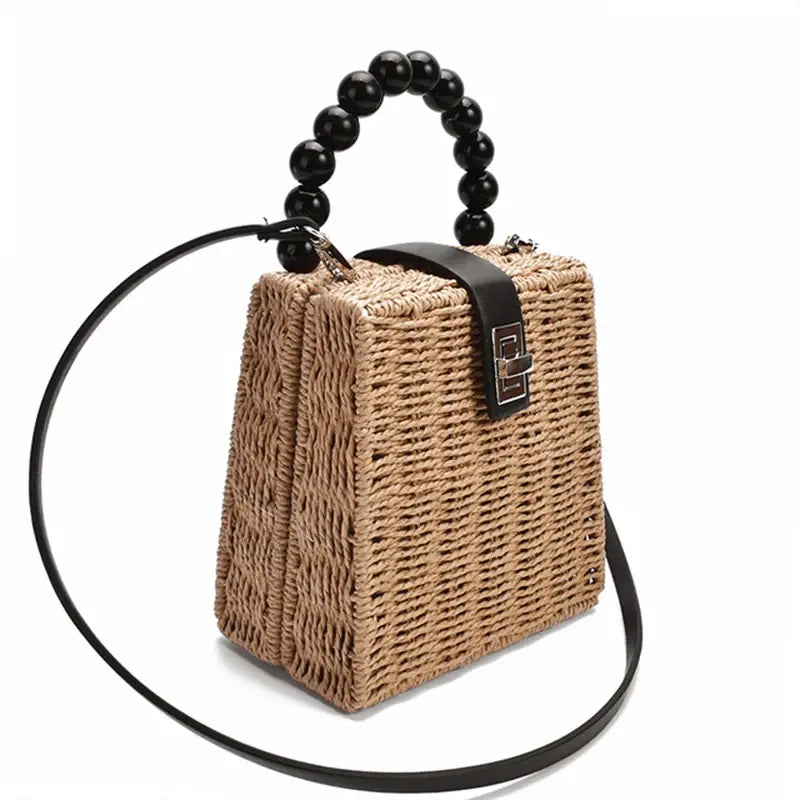 Hand-woven Women Straw Bag Ladies Small Shoulder Bags Bohemia Beach Bag Crossbody Bags Travel Tote Female Handbag Box Holiday
